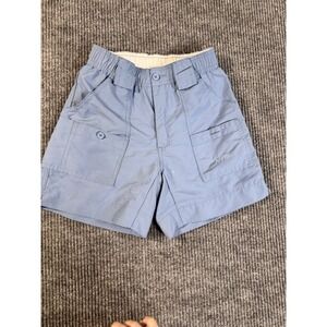 AFTCO Boys Blue Cargo Fishing Shorts Size 26 Elastic Waist Pockets